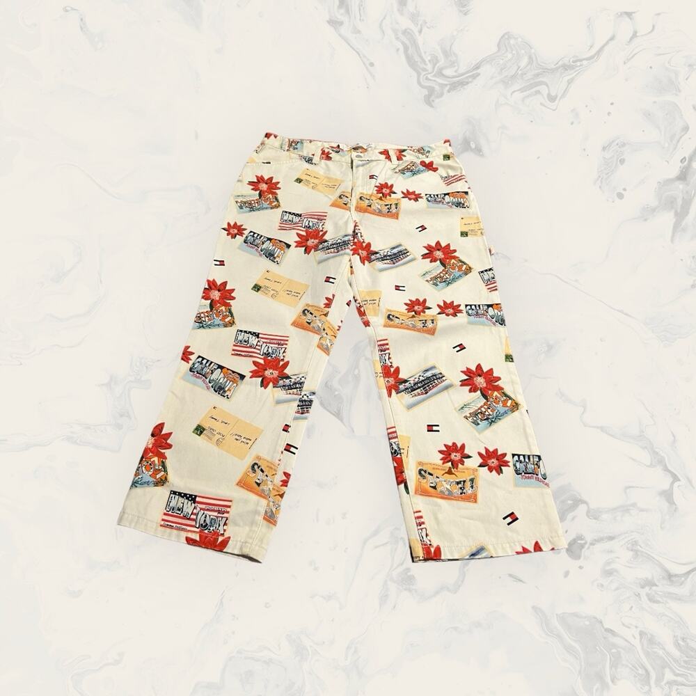 Vintage 80s 90s Tommy Hilfiger Women’s Graphic Painter Pants  Size 12